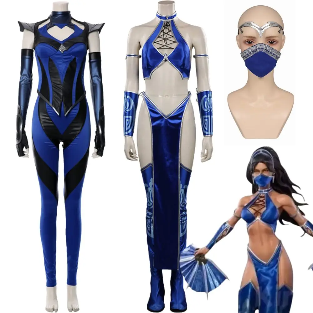 

Mortal Kombat Китана Косплей Фантазия Костюм Сексуальный Комбинезон Маска для Взрослых Женщин Ролевая Одежда Хэллоуин Карнавальный Костюм
