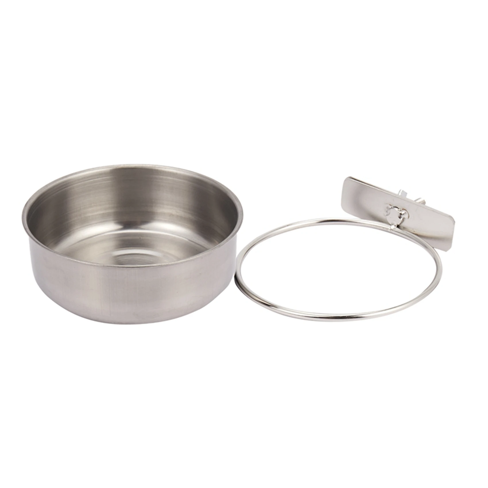 AB11-4-Pack Bird Parrot Feeding Cups With Clamp Stainless Steel Food Water Bowls Dish Feeder For Cockatiel, Conure, Budgies