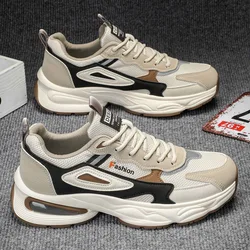 Fashion Men's Sneakers Breathable Casual Shoes Men Platform Shoes Lace-up Soft Soled Running Shoes Mesh Walking Shoe Zapatillas