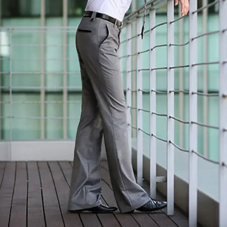 2024 New Spring Autumn Fashion Man Classic All-match Long Suit Trousers Male Solid Color Men Casual Business Flare Pants S50