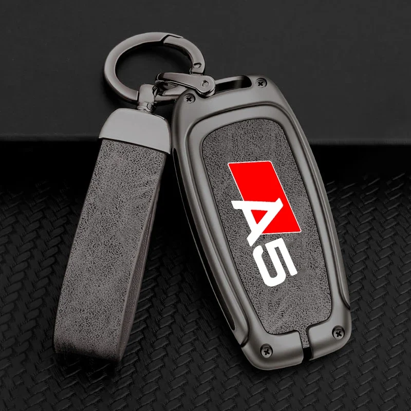 Zinc Alloy Car Remote Control Key Case Cover Holder Shell For Audi A5 S5 RS5 b8 8t s line Custom LOGO Car Keychain Accessories