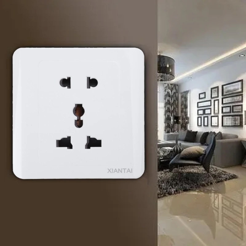 Universial 5 Hole Electric Power Outlet Panel Plate Wall Dock Socket