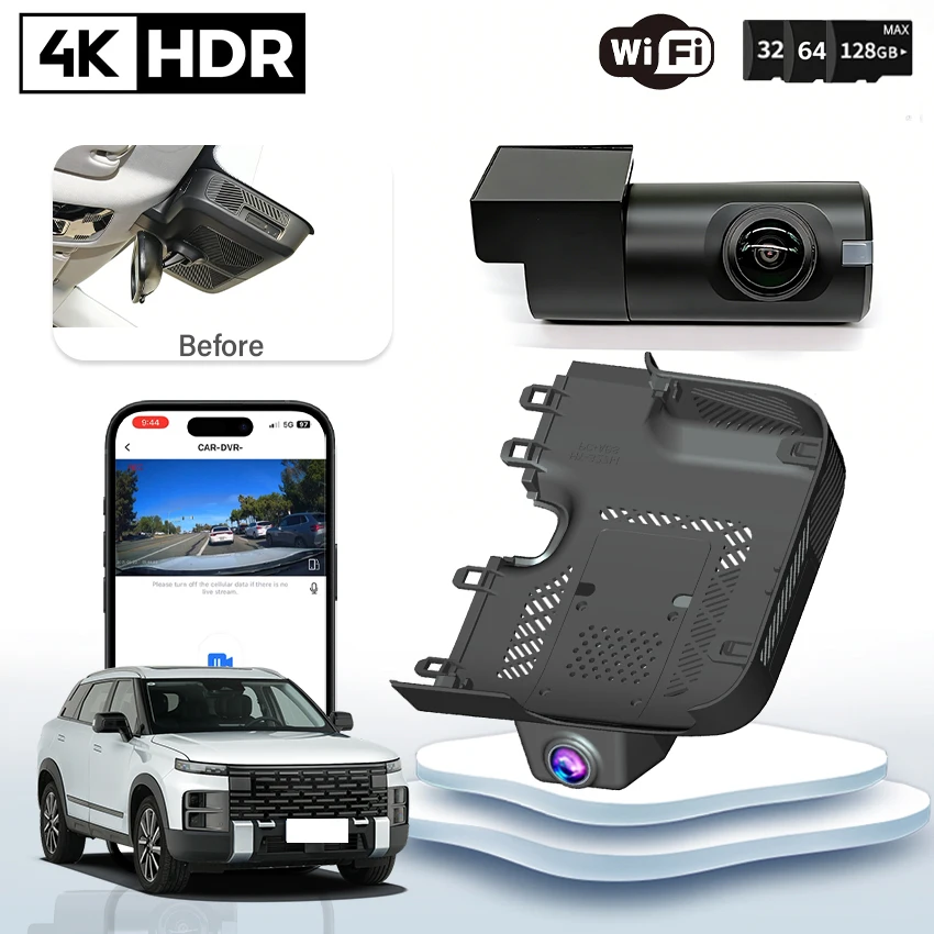 

Plug and Play HD 4K WiFi Car DVR Video Recorder Dash Cam DashCam For Chery Explore 06 2024-2026 For Chery Jaecoo J7 2024-2026