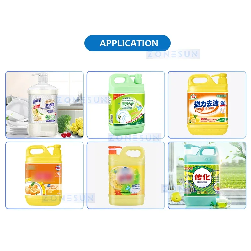 ZONESUN 자동 OPP 라벨러, 핫멜트 접착제 라벨링 기계, 식기 세척 세제, 타원형 펌프 ZS-GTB12S