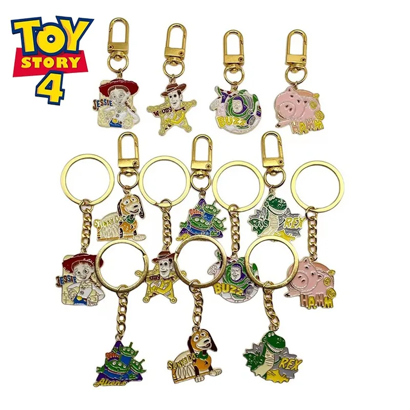 Disney Toy Story 4 Keychain Pendant Buzz Lightyear Woody Jessie Kawaii Anime Keychains Car Backpacks Pendant Keyring Toys Gifts