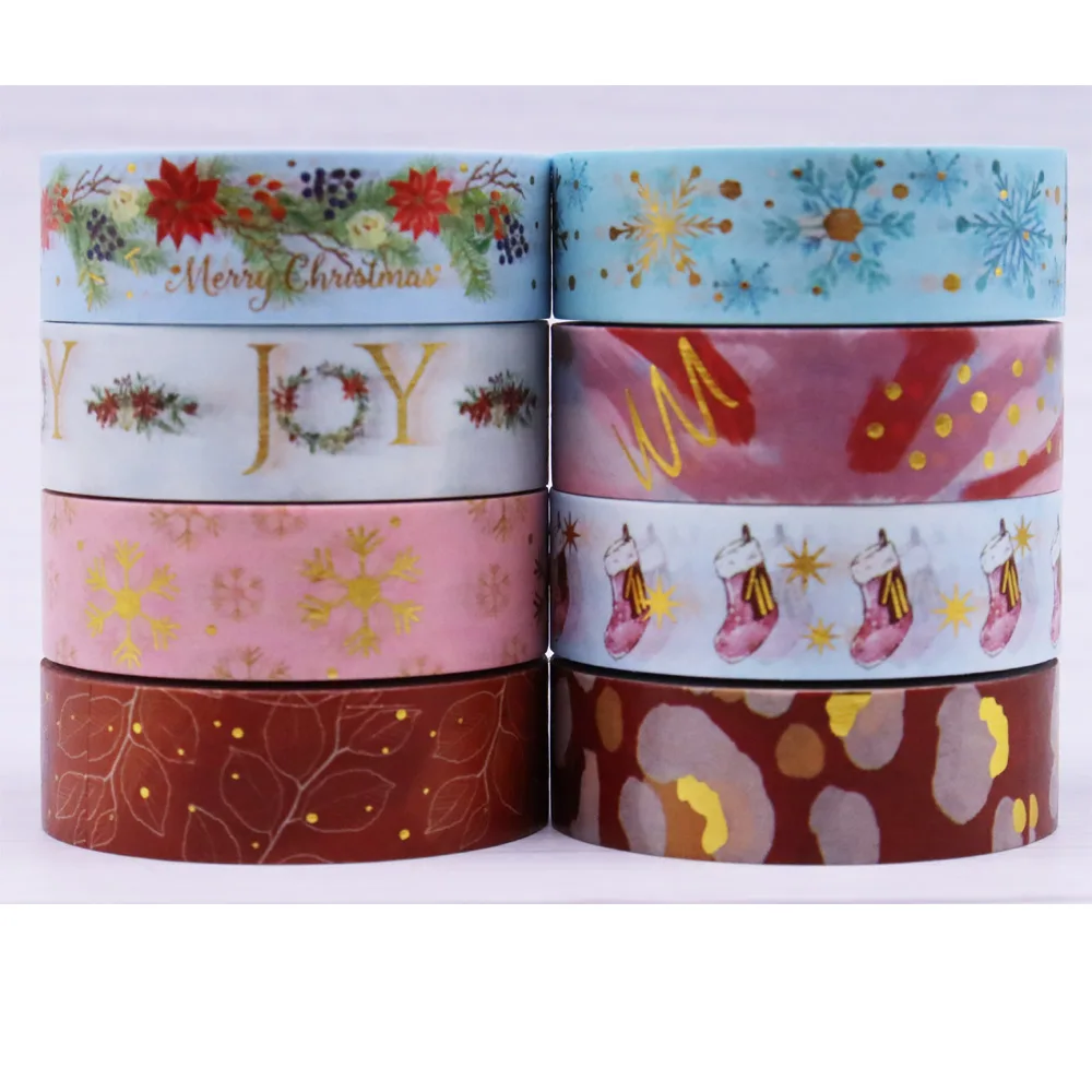 2022 NEW 1PC 15mm*10m Christmas Cute Doll Gifts Red Floral Decorative Washi Tape Scrapbooking Masking Tape School Office Supply