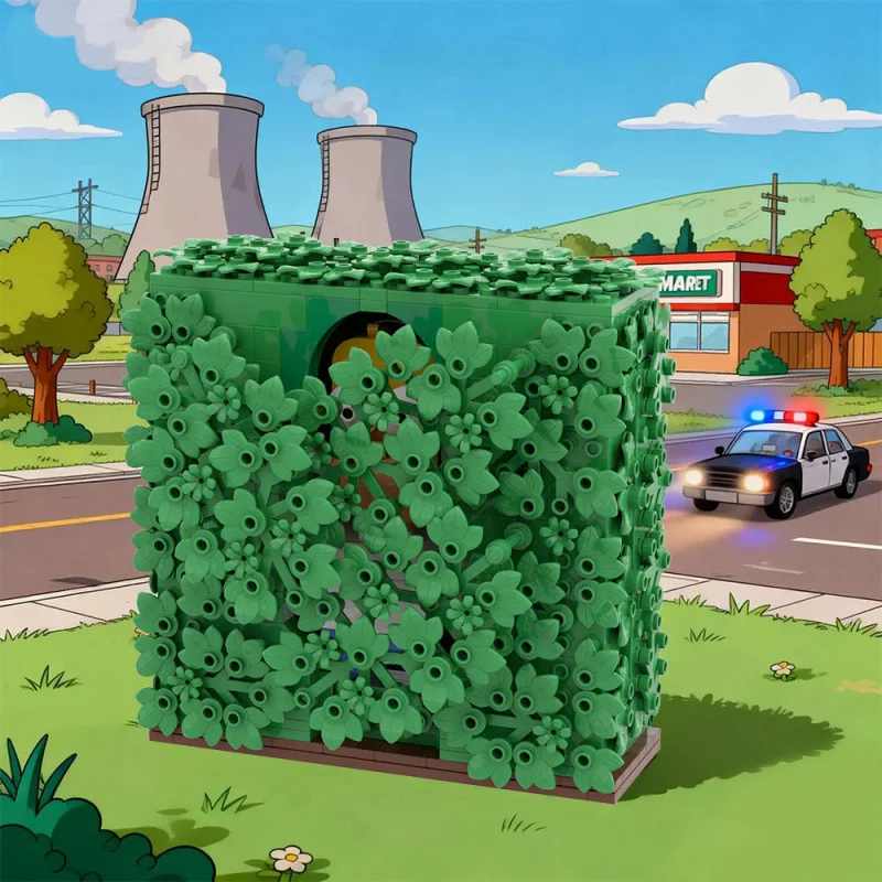 

MOC Puzzle DIY Creative Homer Disappeared in The Bushes Building Blocks Toy Bricks Kids Hobby Collecting Gifts