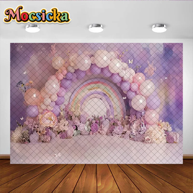 Mocsicka การถ่ายภาพพื้นหลังเด็ก 1st Birthday Party เค้ก Smash Baby Shower ภาพตกแต่งฉากหลัง Photo Studio Props