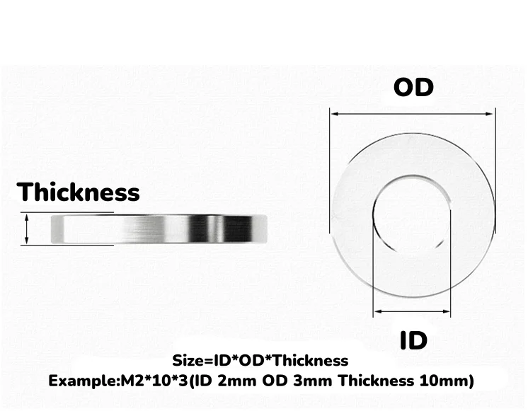 304 Stainless Steel M2 M3 M4 M5 M6 M7 M8 M8.6 Smooth Extra Thick Washers Enlarged Gasket Flat Washers Witthout Thread