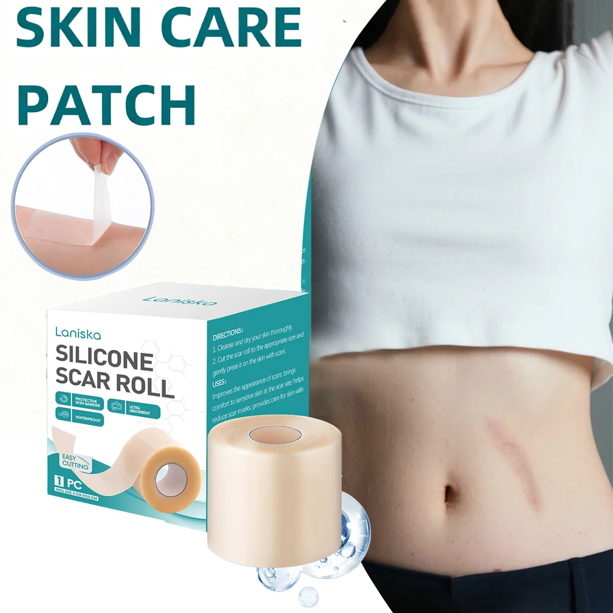 Large-Size Hydrocolloid Roll Anti-Wear Patch, Flexible and Skin-Friendly Hydrocolloid Patch Tape, Waterproof Hydrocolloid, Hand