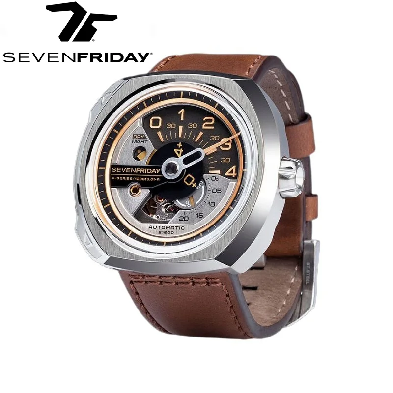 NEW original SEVENFRIDAY V series watch V2/01 men and women\'s automatic mechanical watch luxury fashion sevenfriday retro reloj