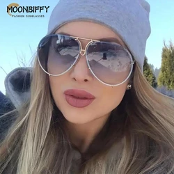 Fashion Pilot Sunglasses Women Oversized Luxury Sun Glasses Male Female Cool Mirror Vintage Eyewear Lady Gradient Shades UV400