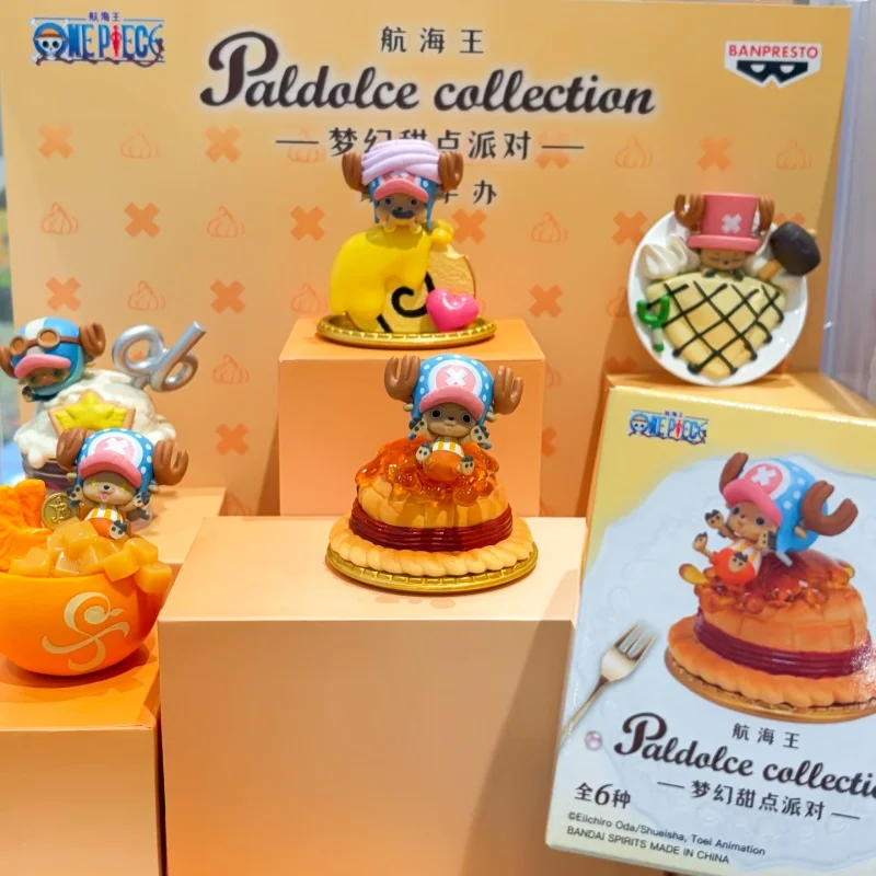 Figura Coleccionable de Tony Tony Chopper en Caja Sorpresa, Colección Paldolce, Fiesta de Postres, Juguete Coleccionable Adorable, Decoración de Escritorio con Temática de Comida