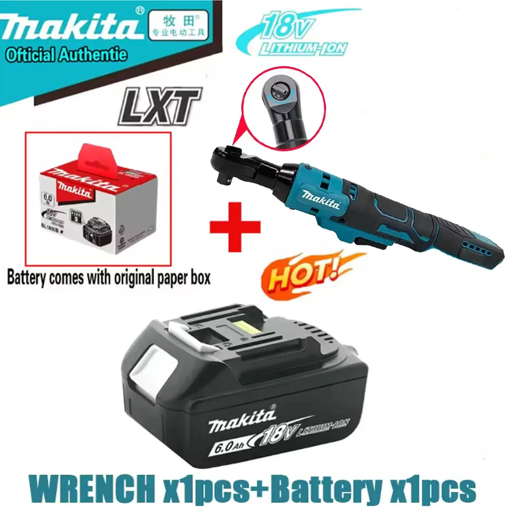 

Makita 18V Brushless Ratchet Right Angle 3/8 Wrench Cordless Driver Multifunction Variable Speed Power Wrench LED Power Tools