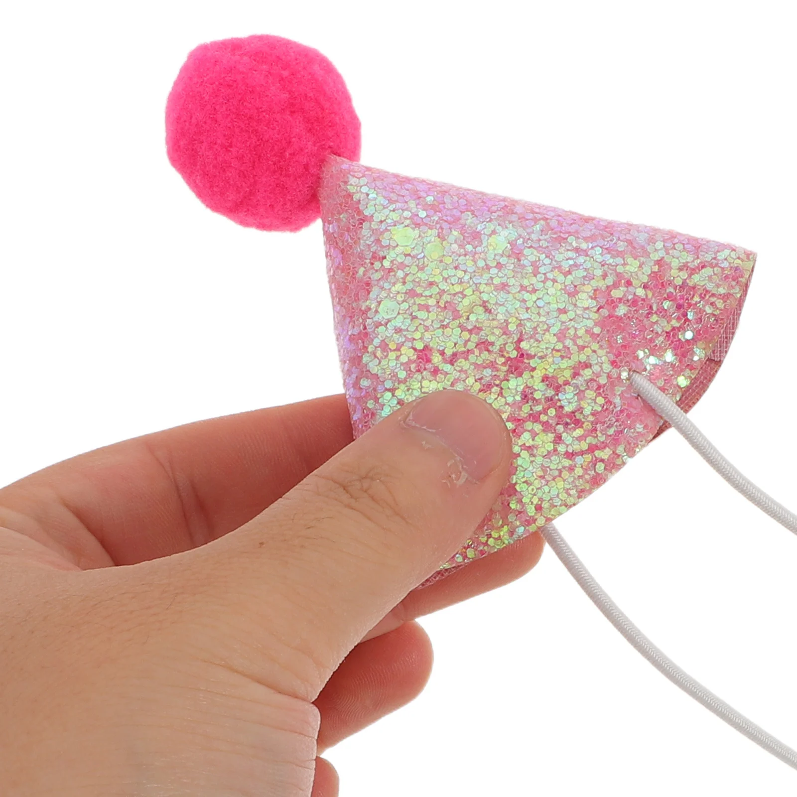 

10pcs Pet Birthday Hat Cat Hat Costume Glitter Pompoms Adjustable For Small Dogs Cats Rabbits Party Celebration Reusable Holiday