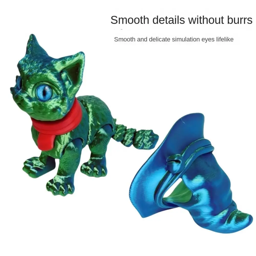 

Big Eyes 3D Printed Cat Model Realistic Design Creative Sculpture Articulated Cats Doll Cute Style Plastic Material