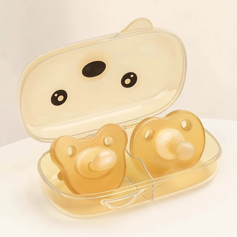 Baby Silicone Pacifier, Day and Night Use, Newborn Anti-Colic Sleep Pacifier with Storage Box
