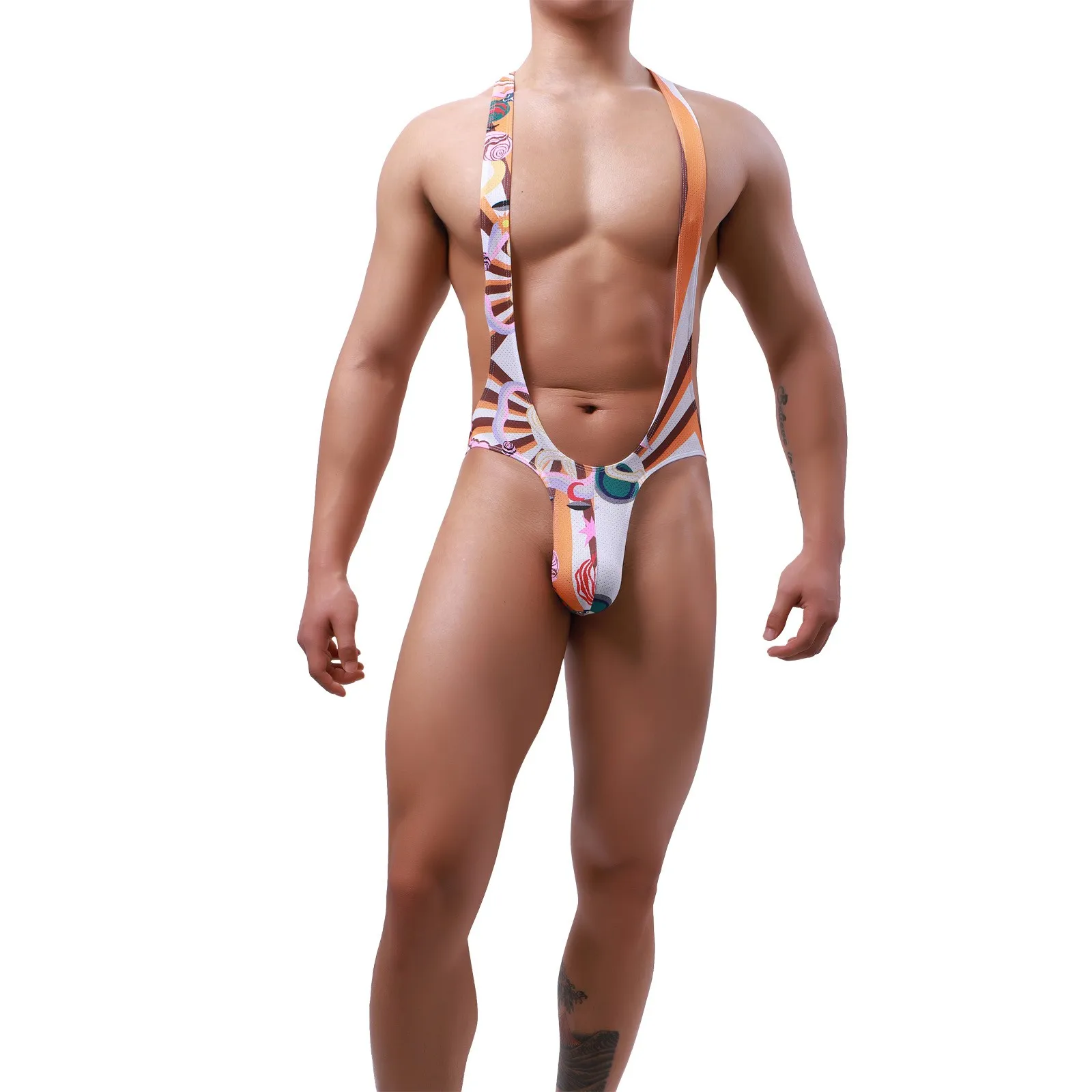 السائق ملابس الرجال ملابس داخلية منقوشة ملخصات الحمالة ثونغ أنيق بيكيني مثير القميص ارتداءها سراويل حزام رياضي صغير