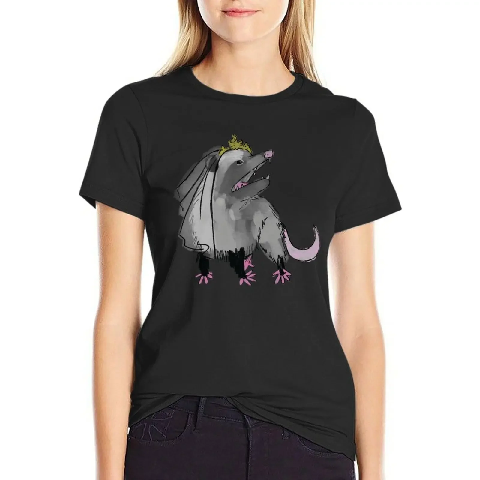 

Possum Bride T-Shirt summer tops plus sizes graphics Woman T-shirts
