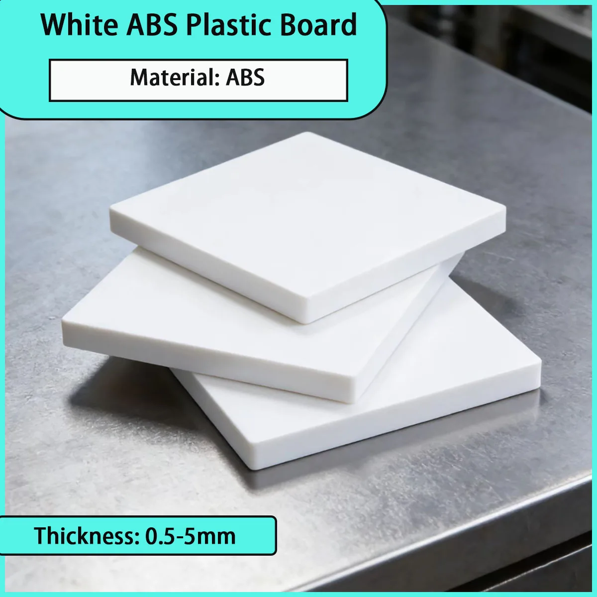 White ABS plastic board with a thickness of 0.5-5mm is used for home appliance casings, advertising signs, building decorations