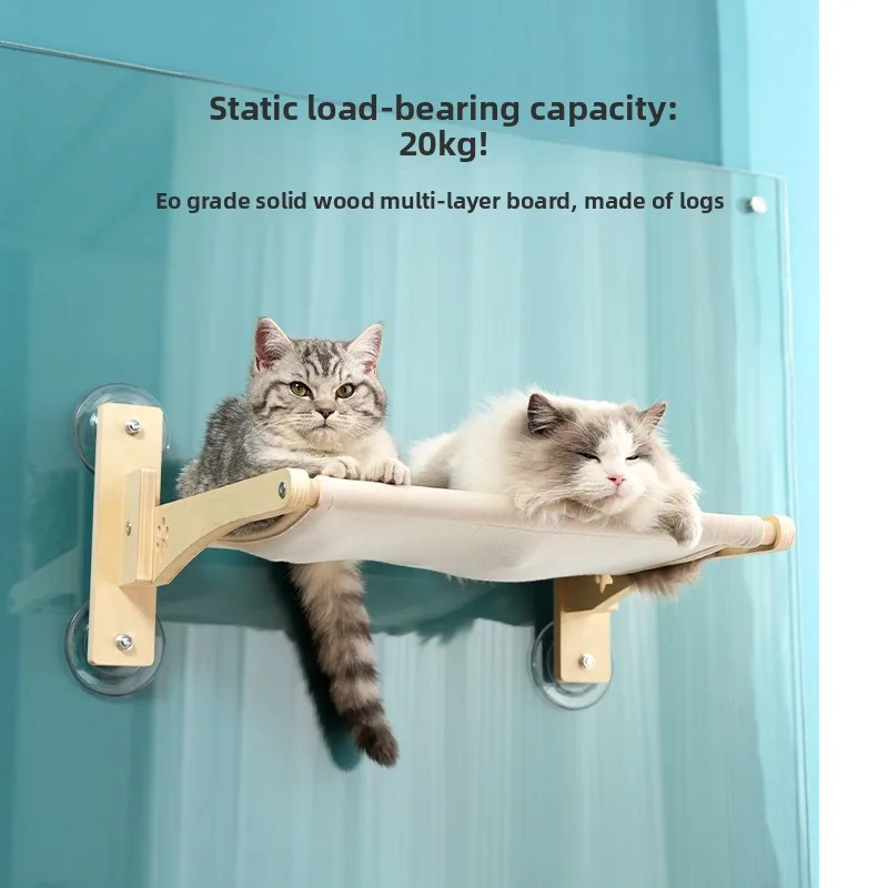 Cat Window Hammock Suction Cups Sunbathing No Drilling Hanging Foldable Cat Bed Cat Tree Attachment