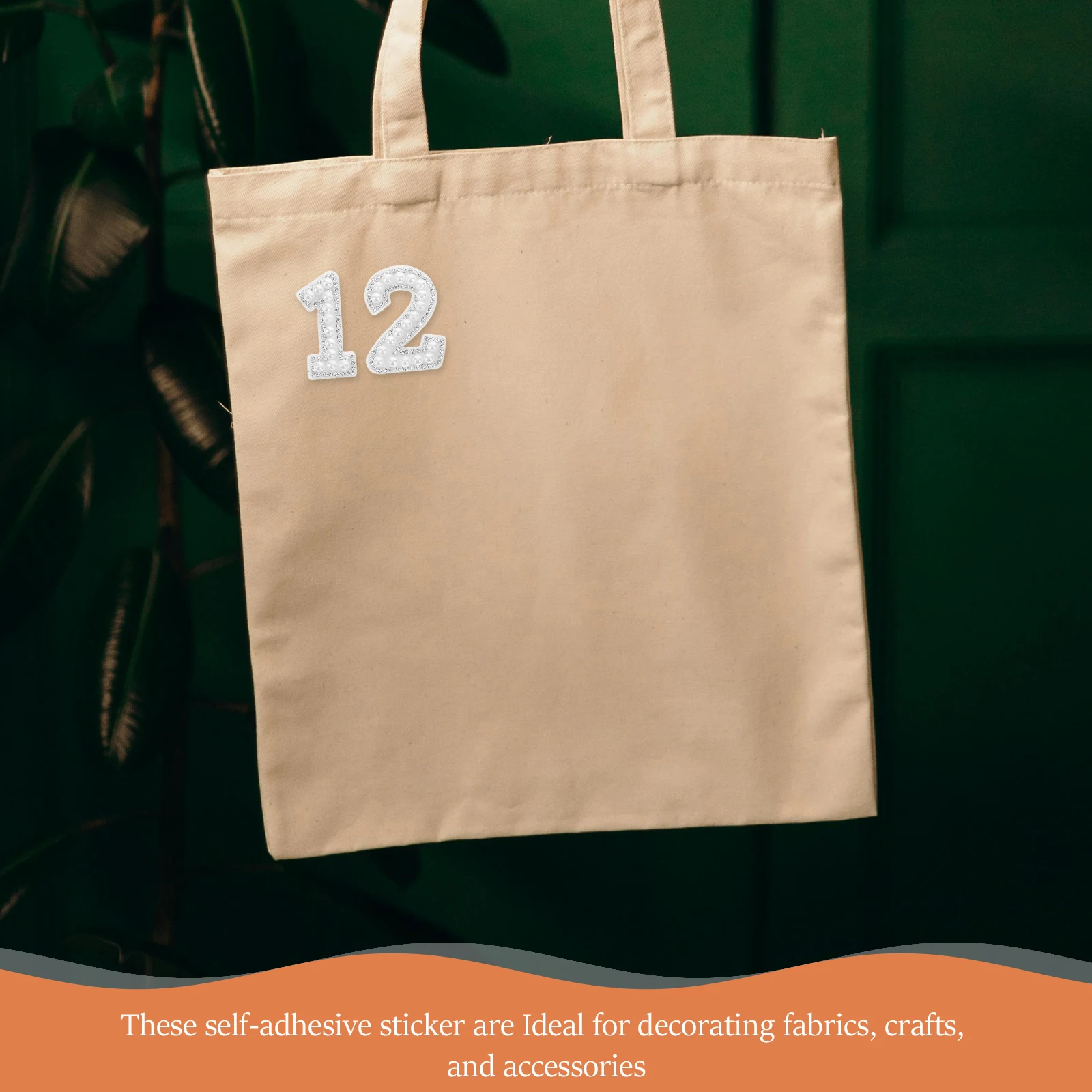 

10Pcs Imitation Pearl Number Stickers 0-9 Self-Adhesive Rhinestone DIY Patches for Clothes Bags Hats Jeans Crafts