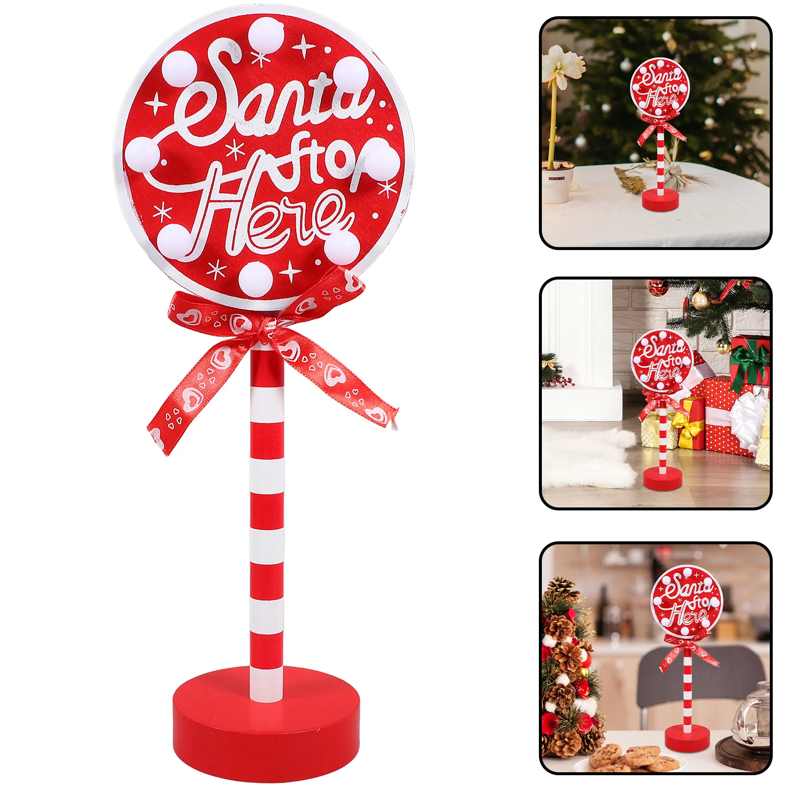 عيد الميلاد خشبية LED ضوء مصباح للديكور المنزل منضدية السرير غرفة المعيشة عيد الميلاد الديكور مضيئة ضوء الليل عطلة #3
