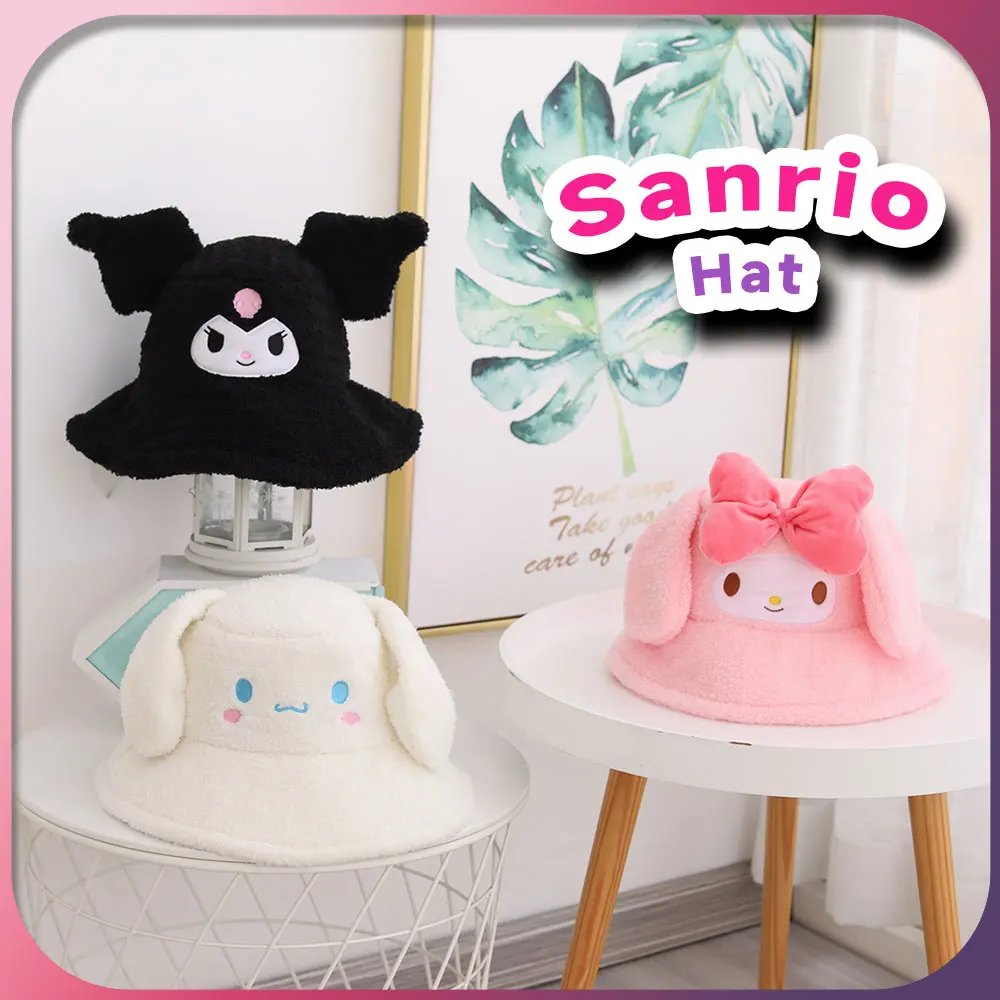 

Панама кавайная Cinnamoroll Sanrio My Melody Kuromi аниме зимние теплые плюшевые шапки