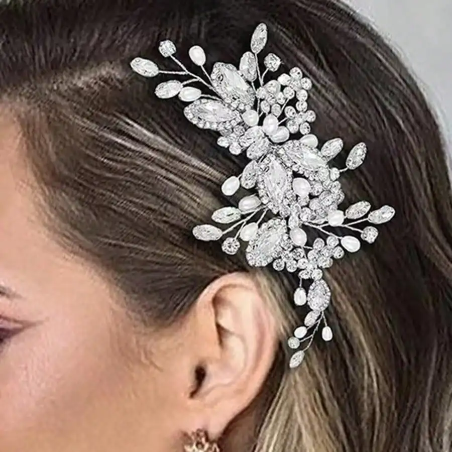 Crystal Hair Clip Bridal Wedding Accessory