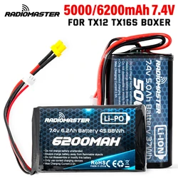 RadioMaster 5000mah 7.4V 2S 37wh JST-XH baterii i wtyczka xtx12/TX16/TX16S/zdalnie sterowany przekaźnik bokser