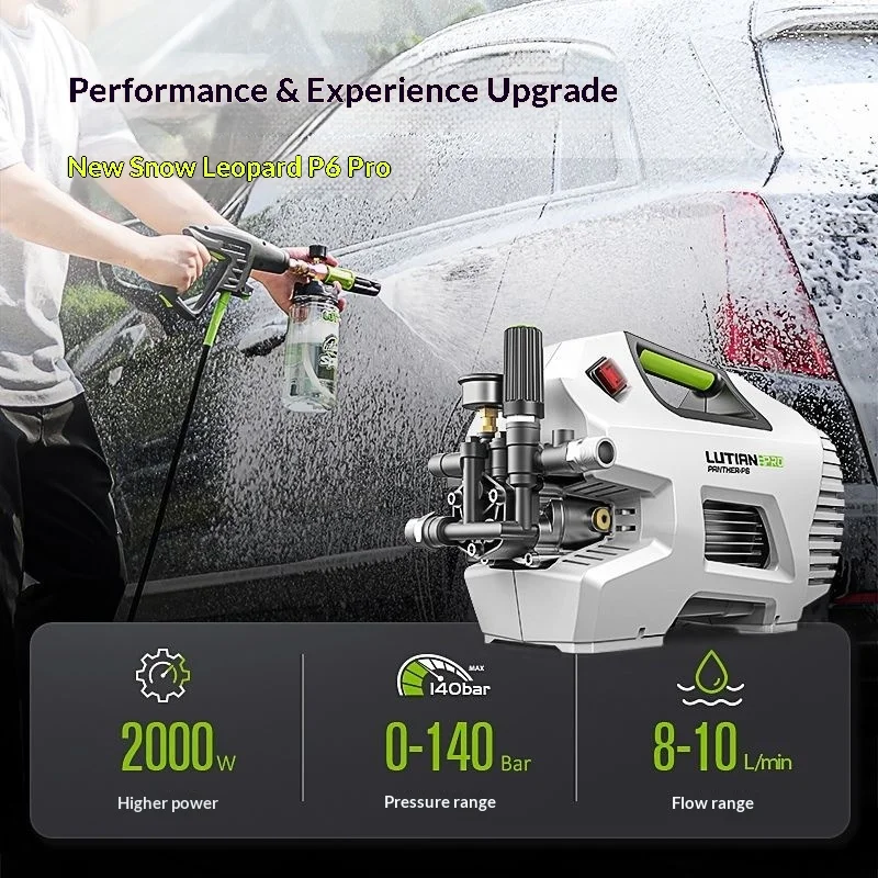 High-quality 2000W High-pressure Car Washer, Brushless Induction, Silent, Home Use, Car Wash Water G/un 140bar/10L