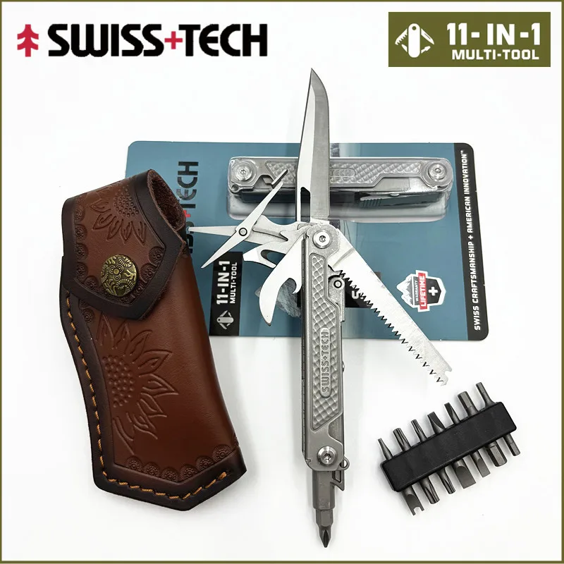 

SWISS TECH 11 in 1 Mini Multitool Multi-function Tools with Scissors Screwdriver EDC Outdoor Survival Hand Tool