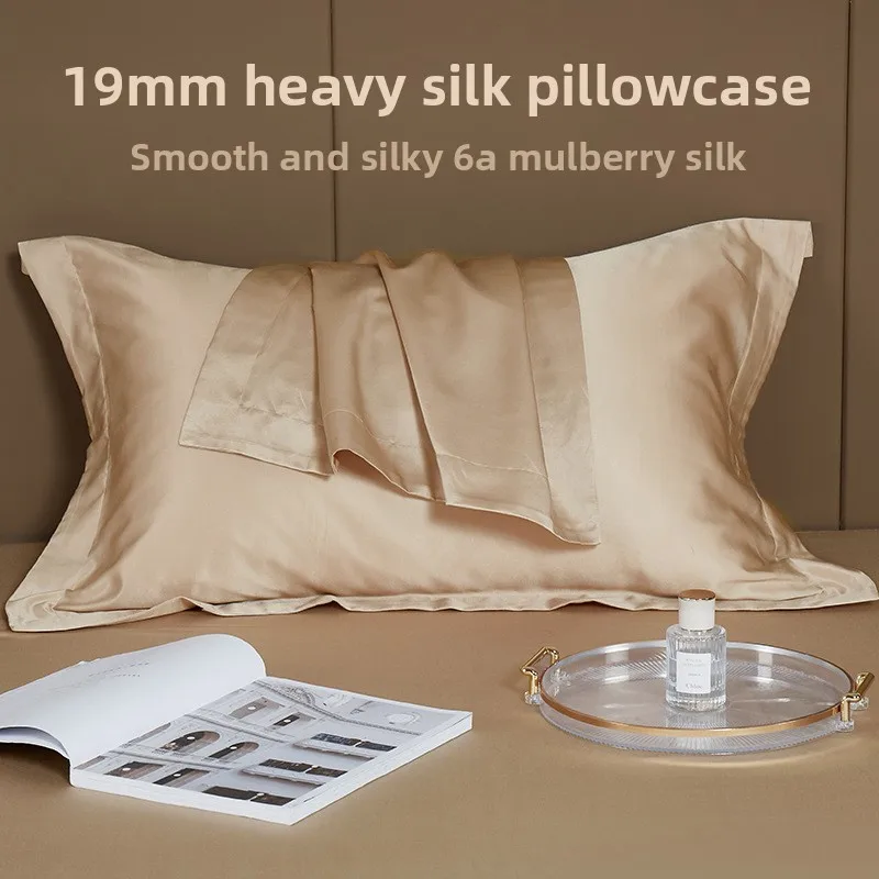 

19 Momme Mulberry Silk Pillow Cover Breathable Satin Sleep Aid Decorative Body Pillowcase Designer Luxury Bedding Smooth Soft