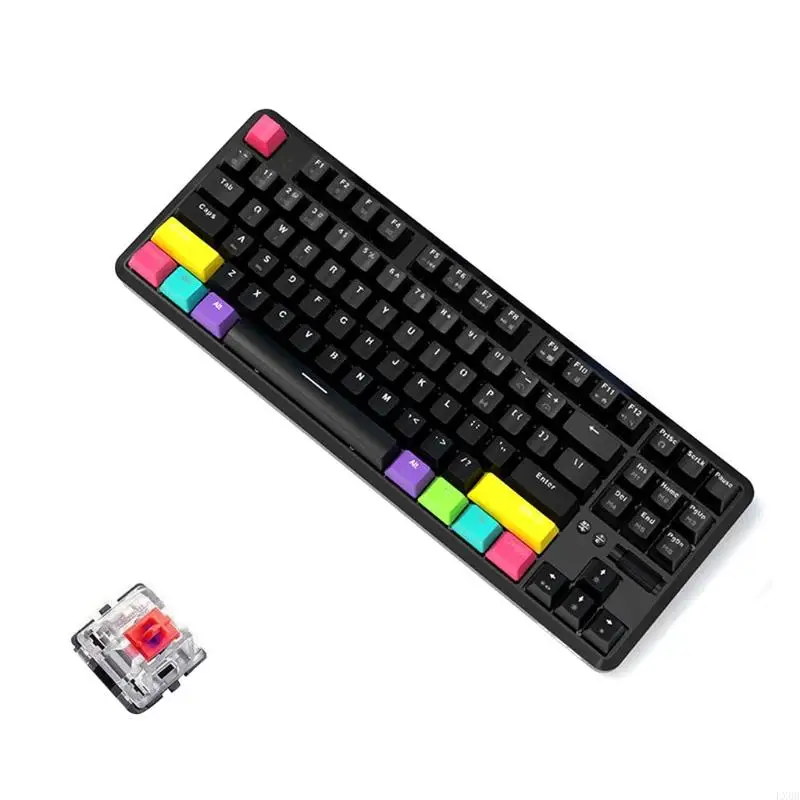 LX0B 87 Keys Mekanik Keyboard RGB Keyboard Gaming Backlit dengan KeyCaps