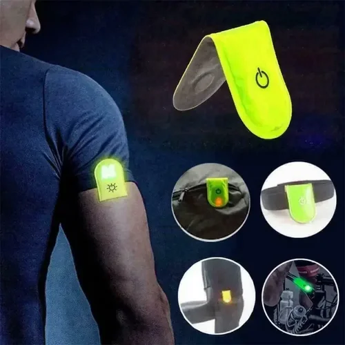 Luz LED intermitente para correr de noche, alarma de seguridad, Clip de advertencia, luz magnética, lámpara de solapa para bicicleta, accesorios para bicicleta