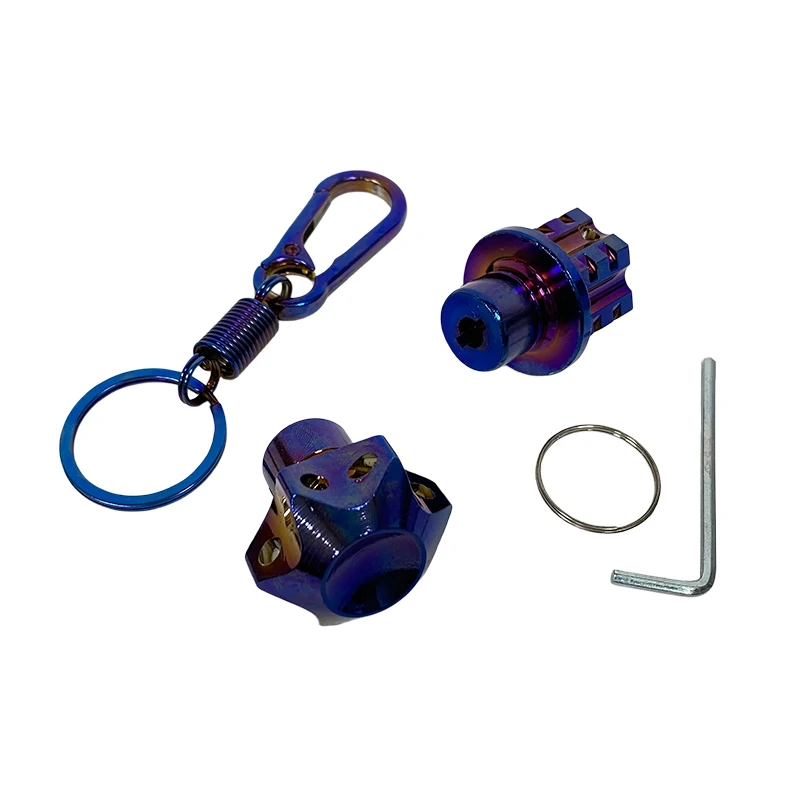 Rust-Proof Motorcycle Key Head Modified Key Cover Zinc Alloy Burnt Titanium Plating Key Head Gear Hexagonal Titanium Burnt Key