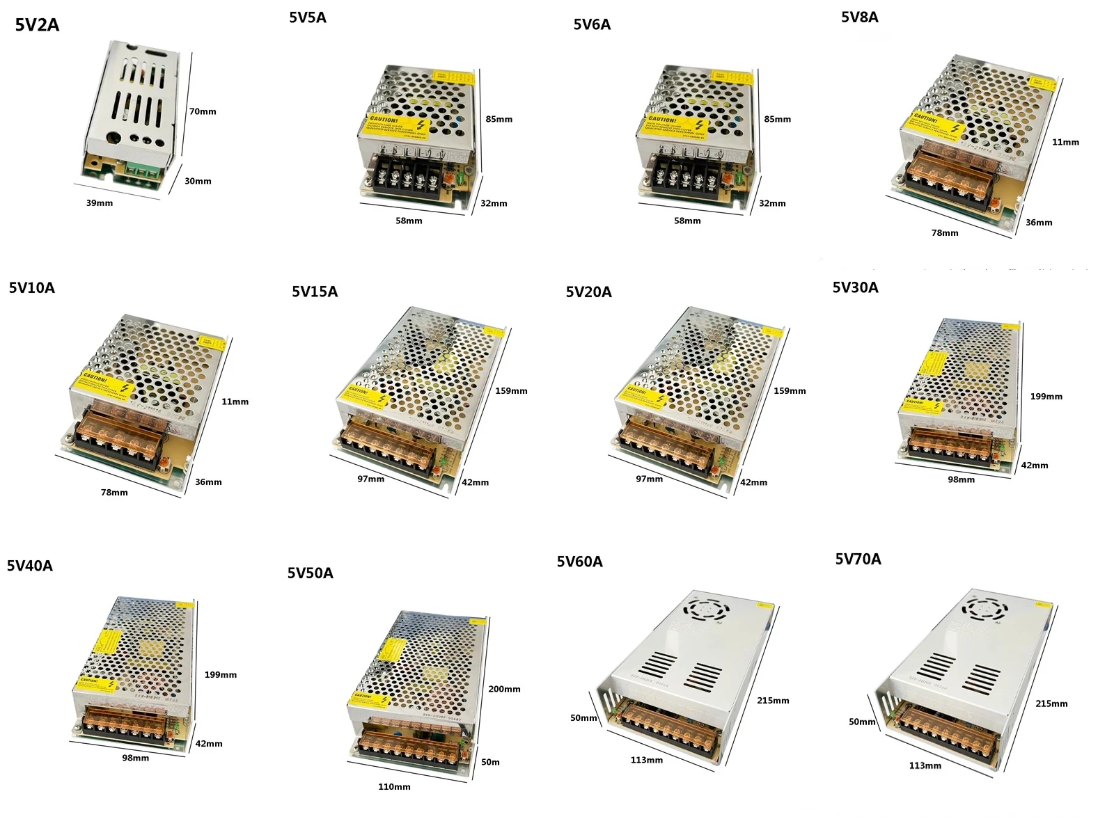 LED Driver 5V 12V 24V 36V 48V 1A  2A 5A 10A 20A 30A 60A LED Power Supply  AC85-265V Lighting Transformers For LED Power Lights