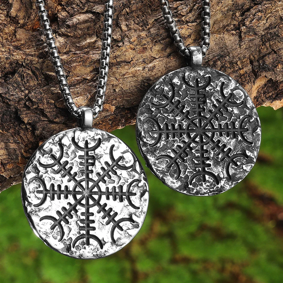 

Viking Compass Retro Texture Men Necklaces With Pendant Stainless Steel Jewelry For Male Women Punk Hip Hop Accessories Gifts