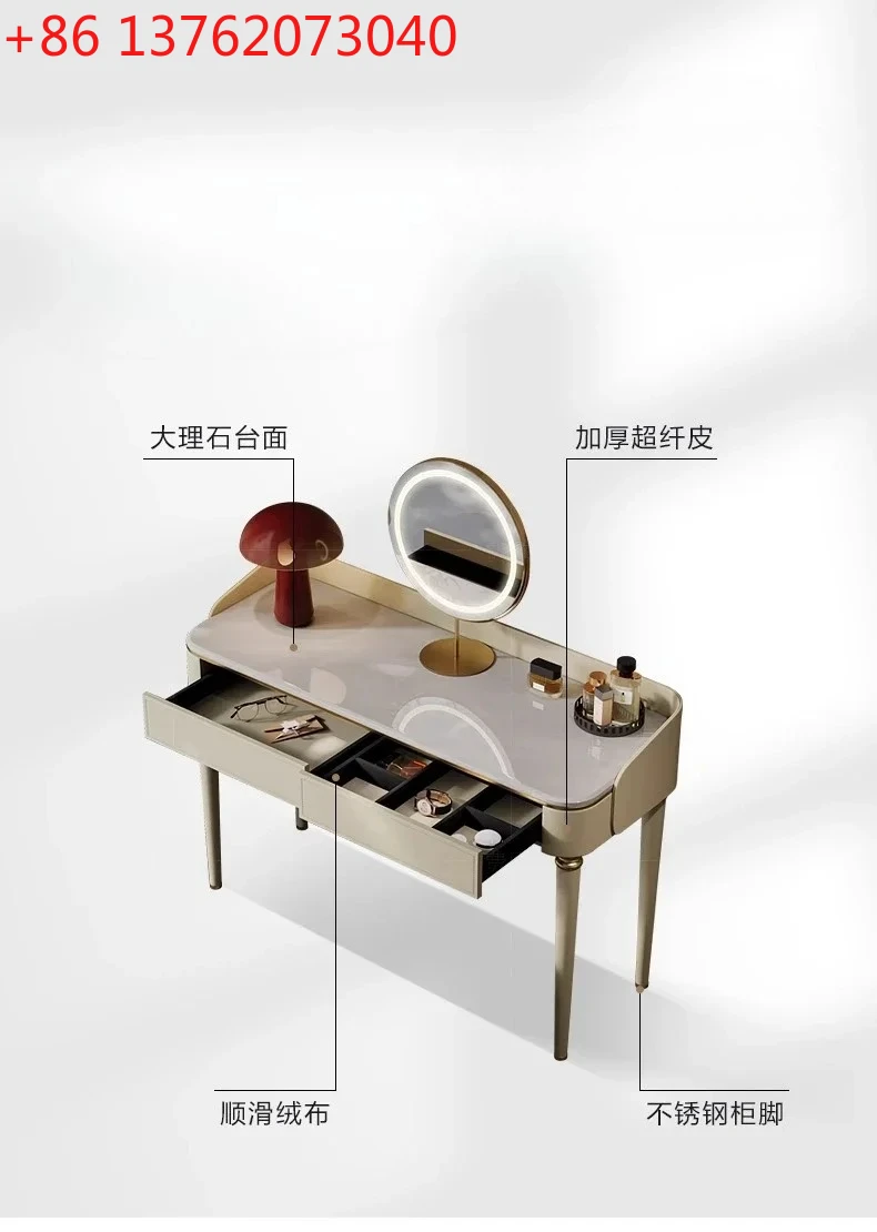 

Простой комод для спальни, натуральный роскошный каменный мрамор, элитный итальянский модельер, легкий роскошный столик для макияжа