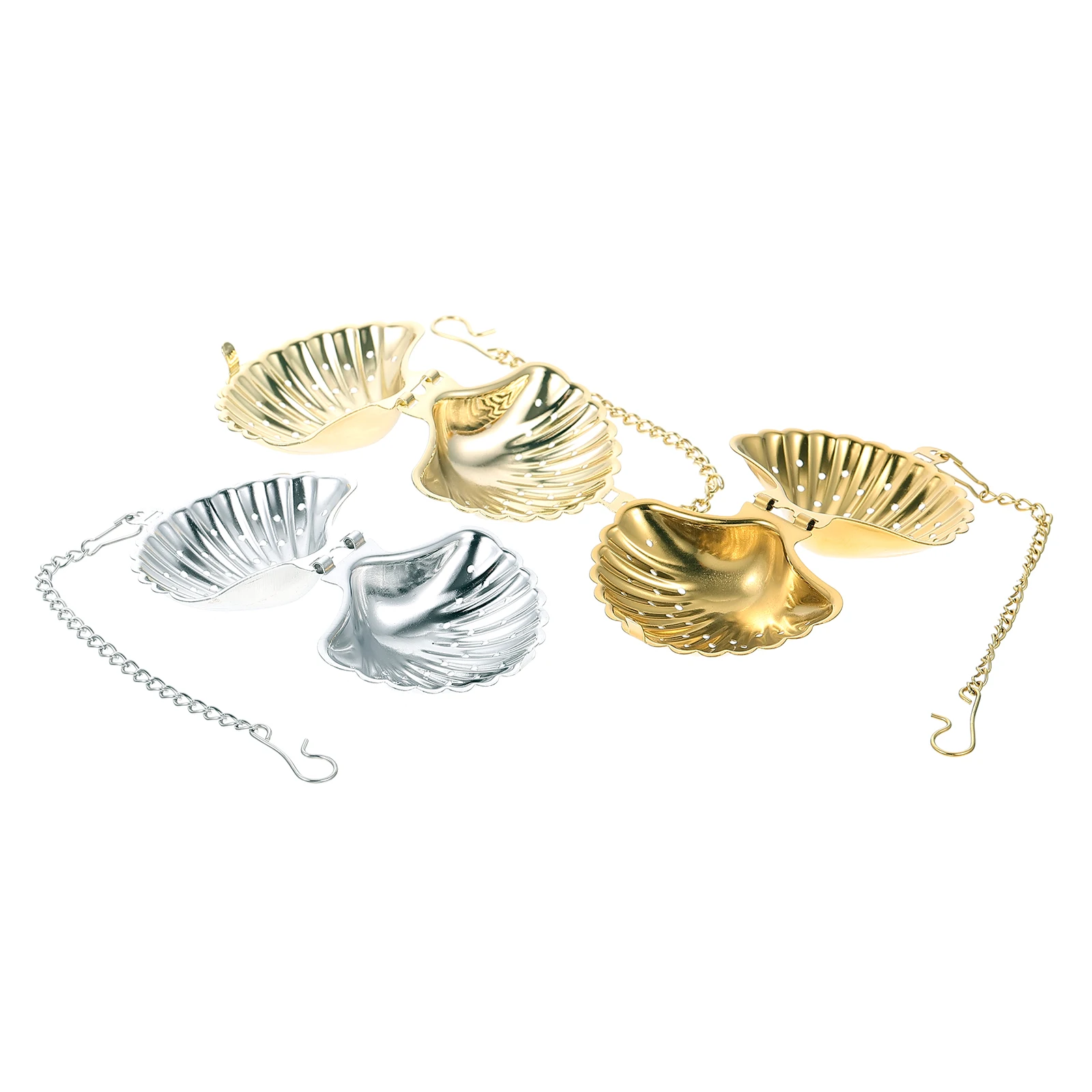 

3 pcs Tea Filter Strainer Shell Shaped Infuser Stainless Steel Mesh Office Home High Temperature Resistant Colander