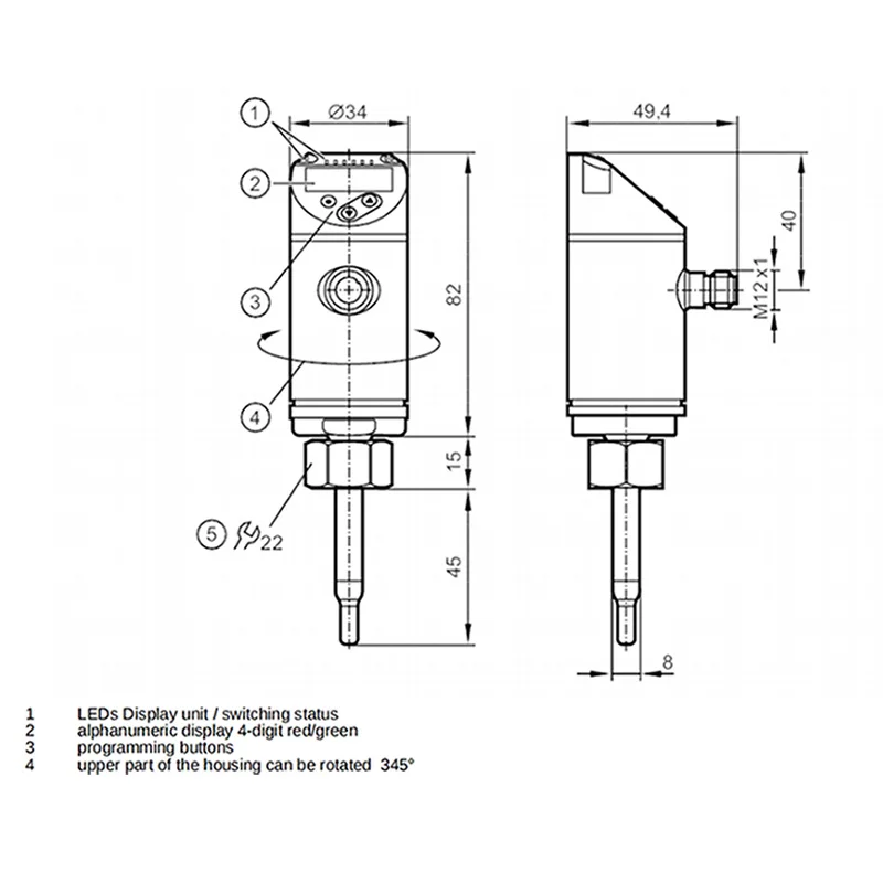 مستشعر التدفق IFM SA5000 Sa أجهزة استشعار التدفق الحراري مع عرض للسوائل