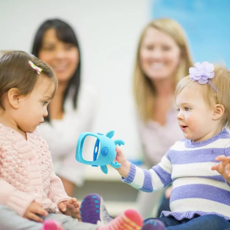 Mordedor calmante de silicona con forma de ciervo, juguete de dentición infantil, alivio de la dentición, chupete de mano