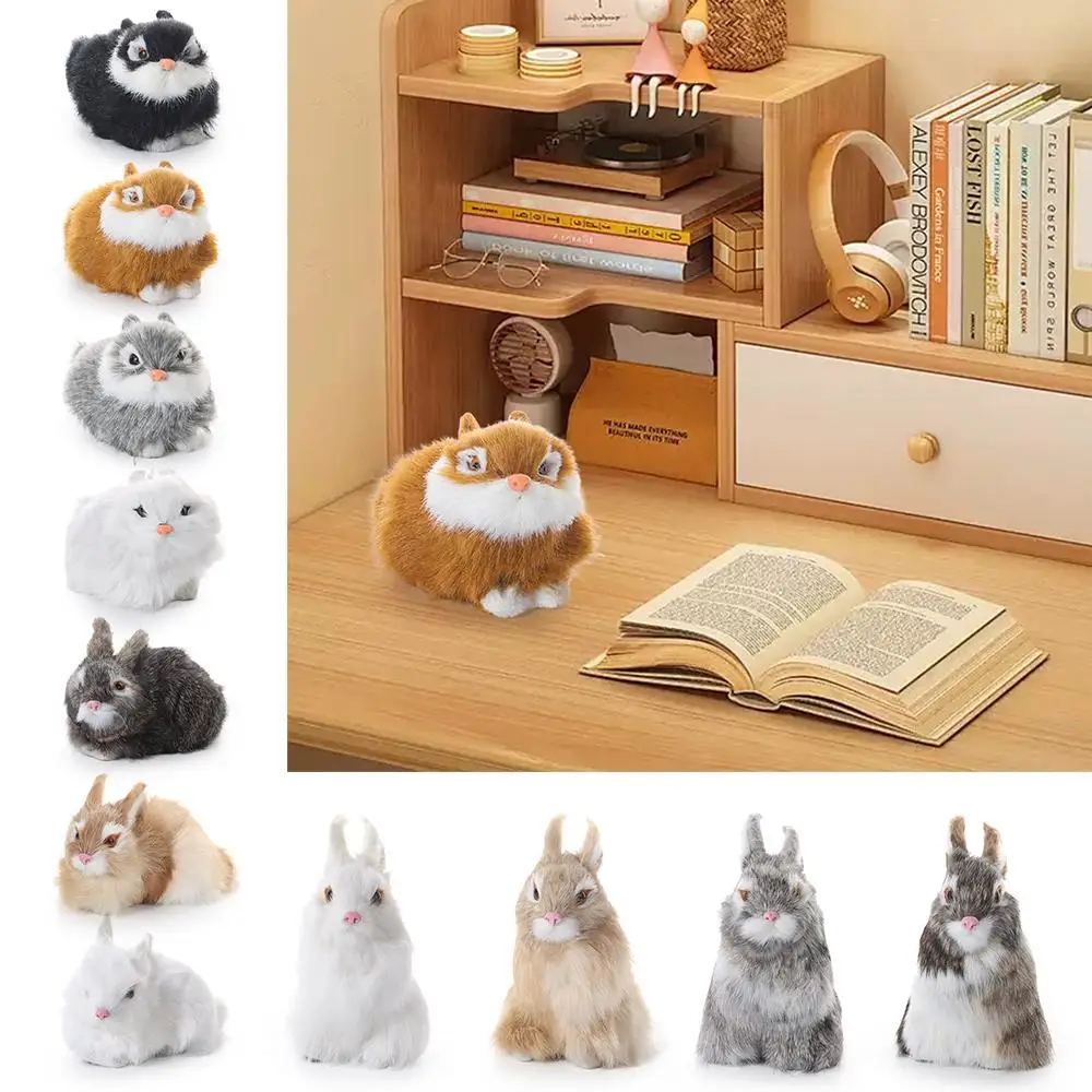 Cute Children's Birthday Gifts Desktop Furnishings Easter Rabbits Simulation Plush Toys Rabbit Model