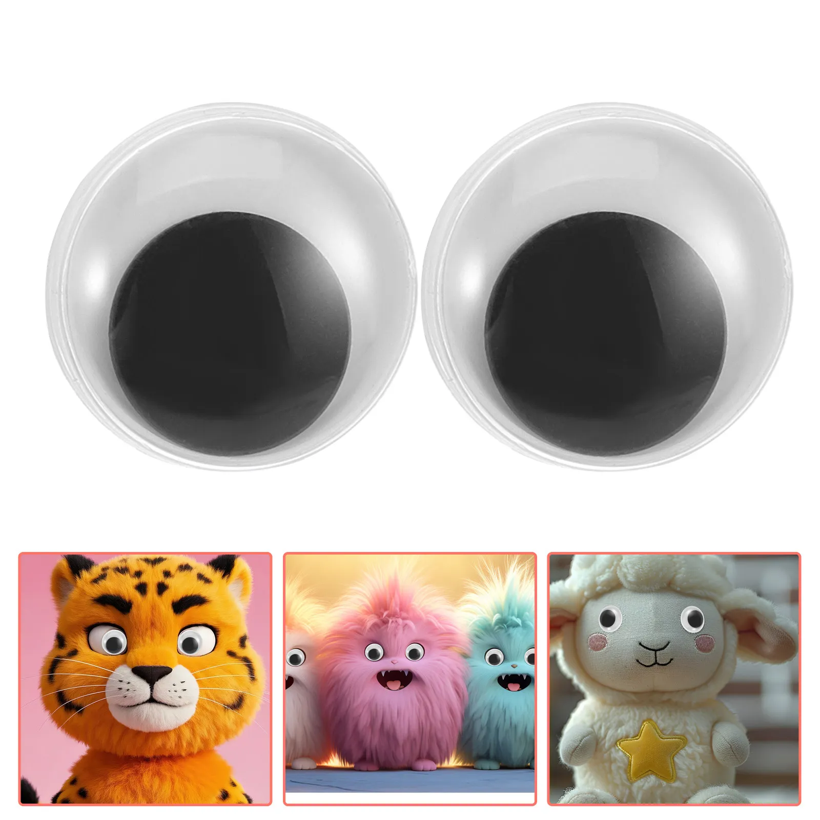 

50Pcs Moving Plastic Safety Eyes 18Mm Realistic Craft Eyeballs for Crochet Stuffed Animal Bear Making Supplies