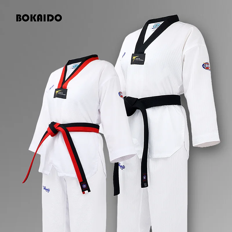 

Форма для тхэквондо, карате, дзюдо, для взрослых и детей, мужская и женская, с длинным рукавом, 100-200 см, тренировочная форма, белая форма для боевых искусств