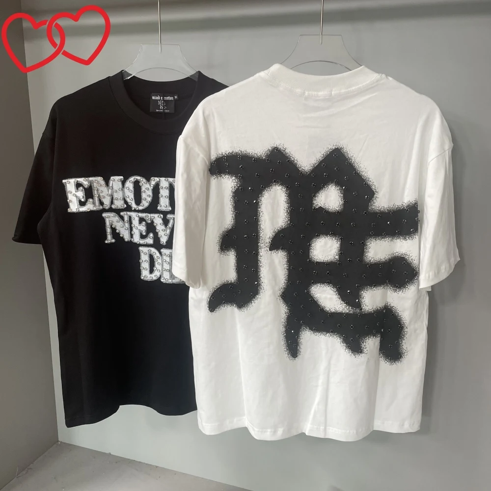 

Summer Brand Clothes Vintage MIXED EMOTION T-Shirt Men Y2K Short Sleeves Oversize Cotton Tshirt Streetwear Men Tops Tee