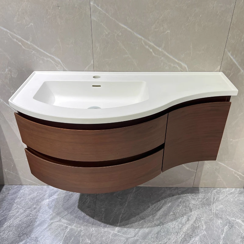cabinet combination artificial stone integrated basin wash table real paint wash basin medium antique walnut