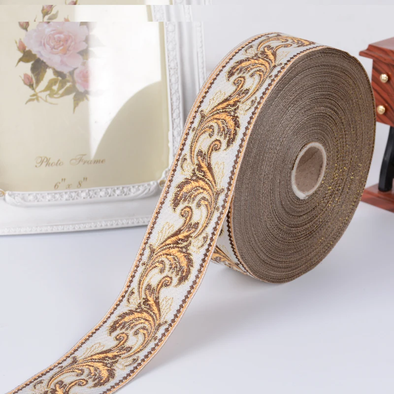 4CM/6CM/8CM Jacquard Ribbon Webbing Wholesale 25 Meters Sewing Strap Tape DIY Curtain Home Decoration Crafts