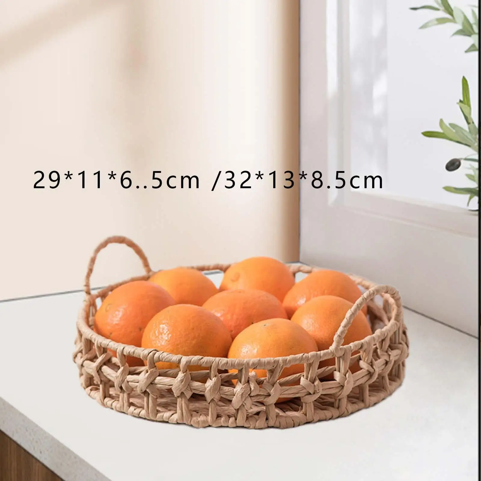 Rattan Fruit Baskets, Round Sundries Storage Basket, Bread Basket for Storage Sweets, Vegetables, Snacks, Dining Room, Kitchen