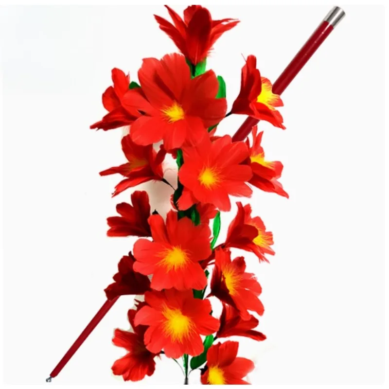 デラックス杖から羽の花ステージ手品パーティー魔法ショーイリュージョンギミックプロマジシャンマギアストリートバートリック